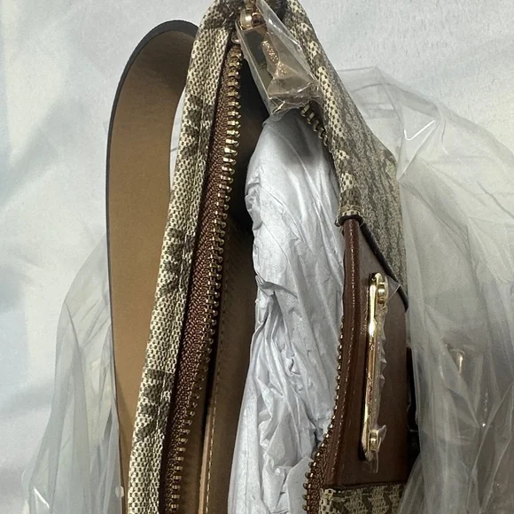 Michael Kors Tan and Brown Logo Crossbody - Picture 5 of 5